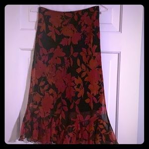 Vintage Long fitted ruffled flower skirt